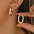 Elegant geometric-shaped hoop earrings