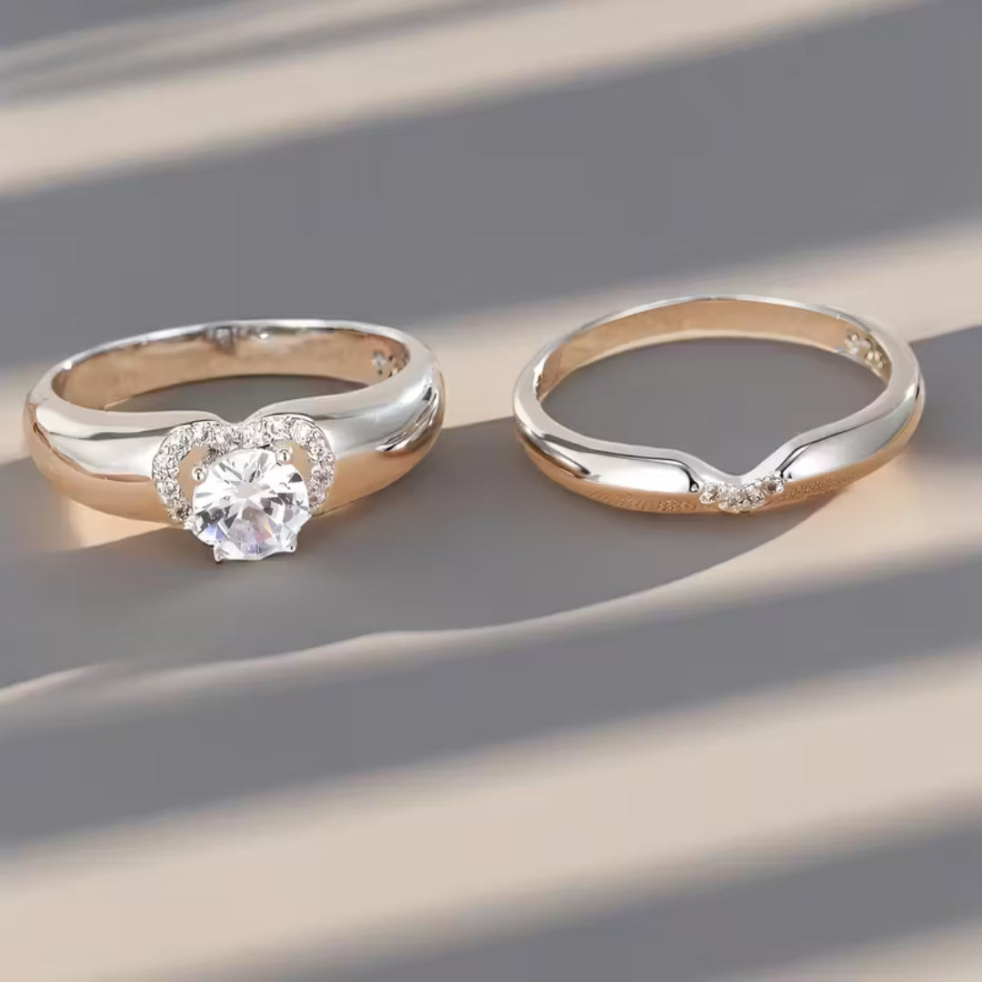 Heart Halo Duo Ring