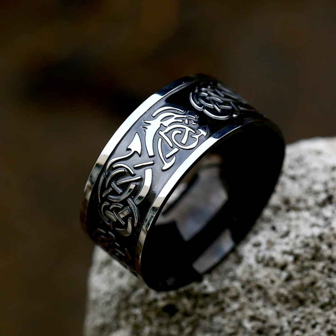 Nordic Shadow Crest Ring