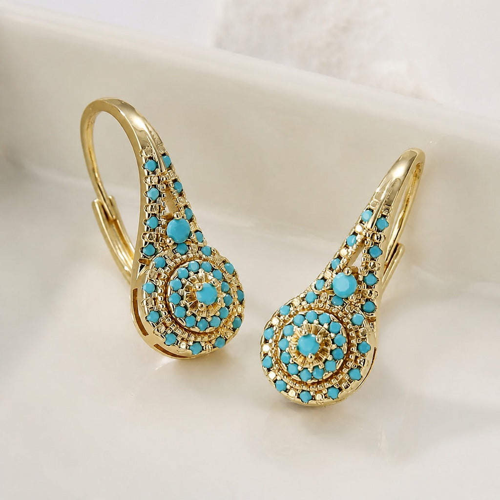 Turquoise Mosaic Elegance Earrings