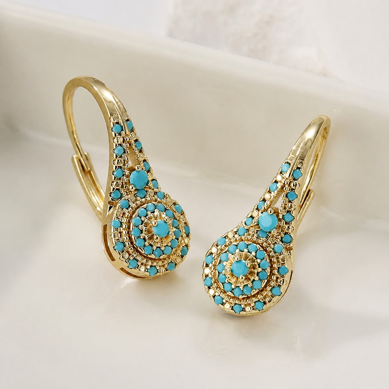 Turquoise Mosaic Elegance Earrings