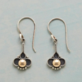 Elegant Silver Earrings with Clover and Pearls
