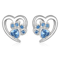 Paw and Heart Earrings with Zirconia