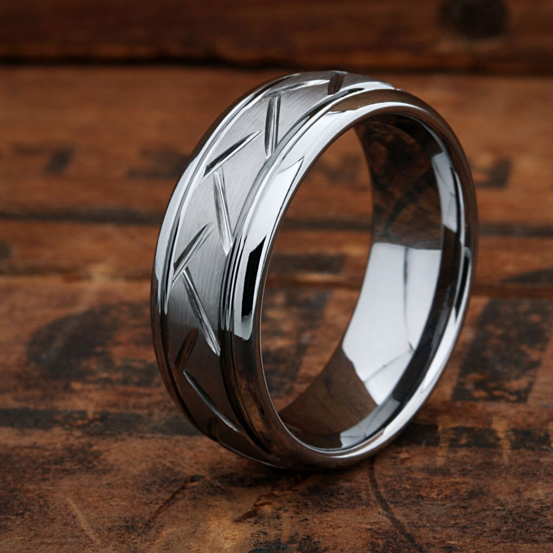 Angular Ridge Steel Ring