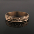 Vintage Bronze Carved Crest Ring