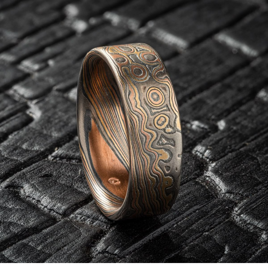 Damascus Copper Heritage Ring