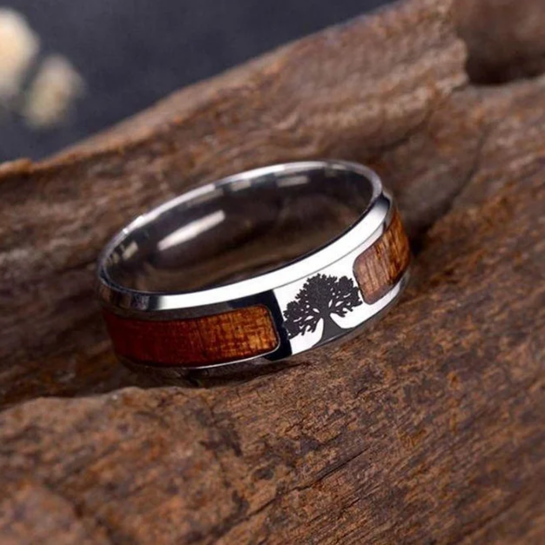 Heritage Ring with Rustic Timber Inlay