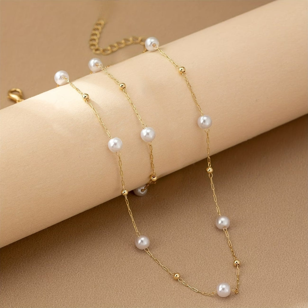Dainty Pearl Chain Jewelry Set
