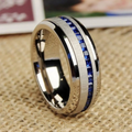 Sapphire Gold Inlay Band