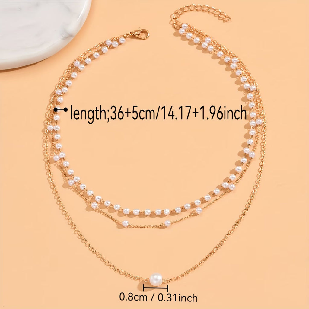 The Trinity Pearl Layer Necklace set