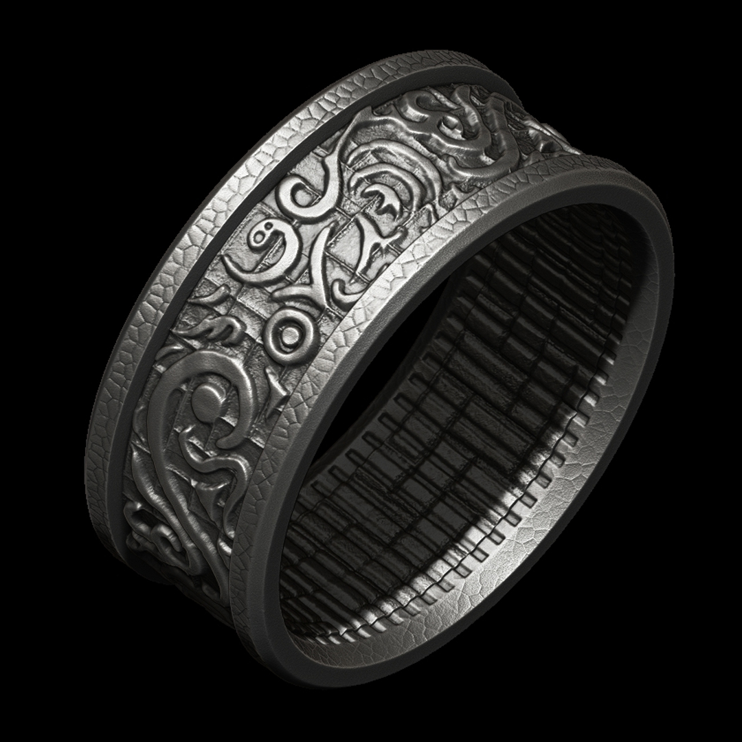 Ornate Shadow Engraved Ring