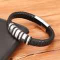 Black Braided Leather Bracelet