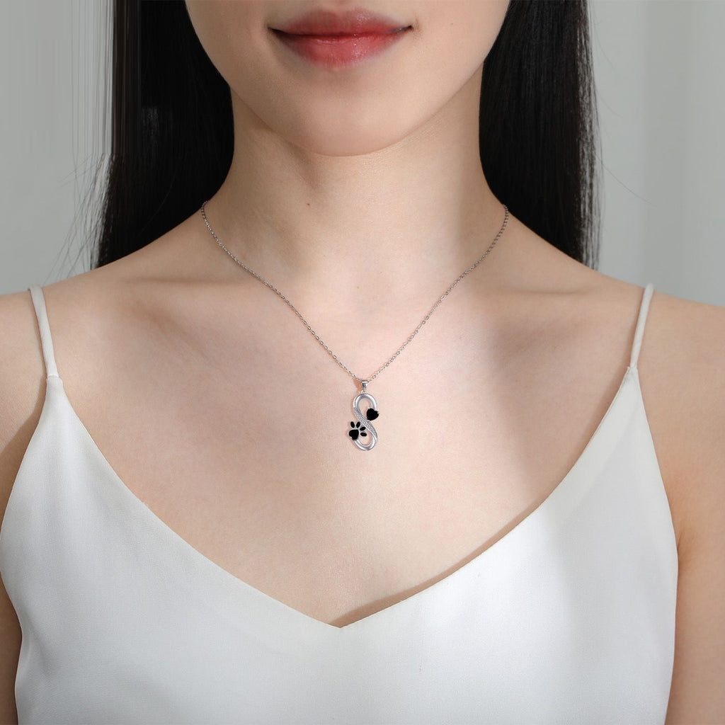 Infinite Symbol Necklace Hearts Paw Print