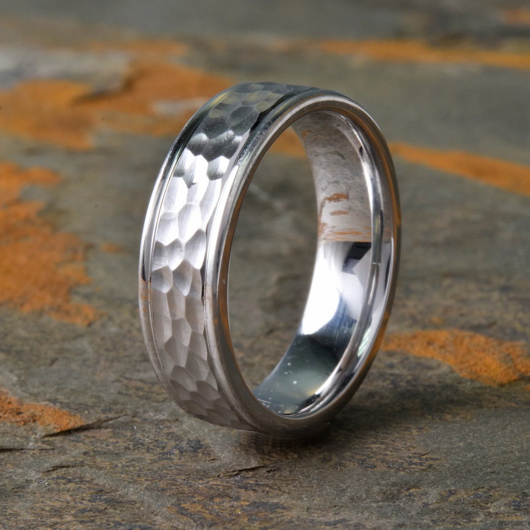 Brushed Steel Ridge Ring