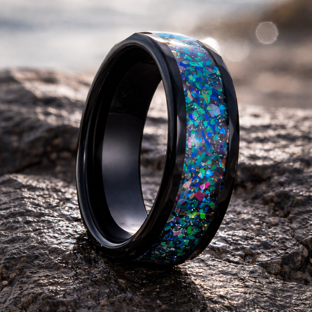 Cosmic Opal Facet Ring