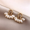 Pearl Flower Hoop Earrings