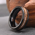Titanium Woodstone Facet Ring