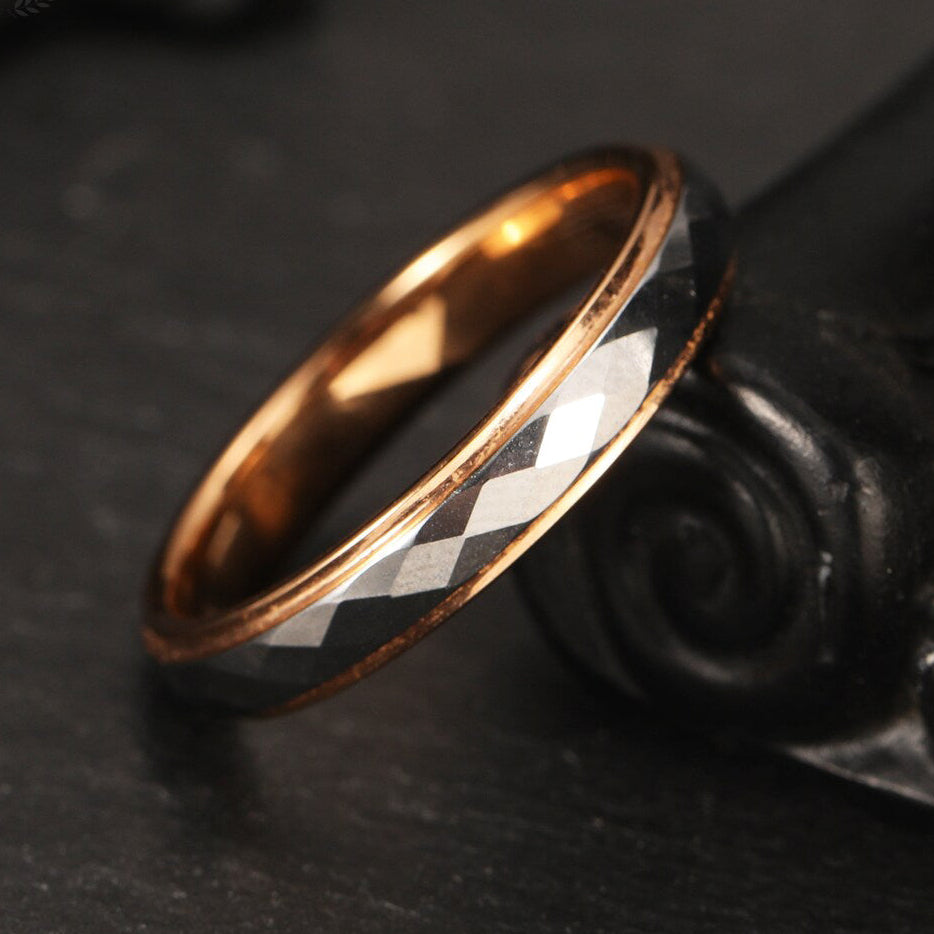 Rose Gold Prism Facet Ring