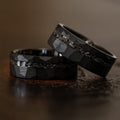 Obsidian Hammered Ridge Ring