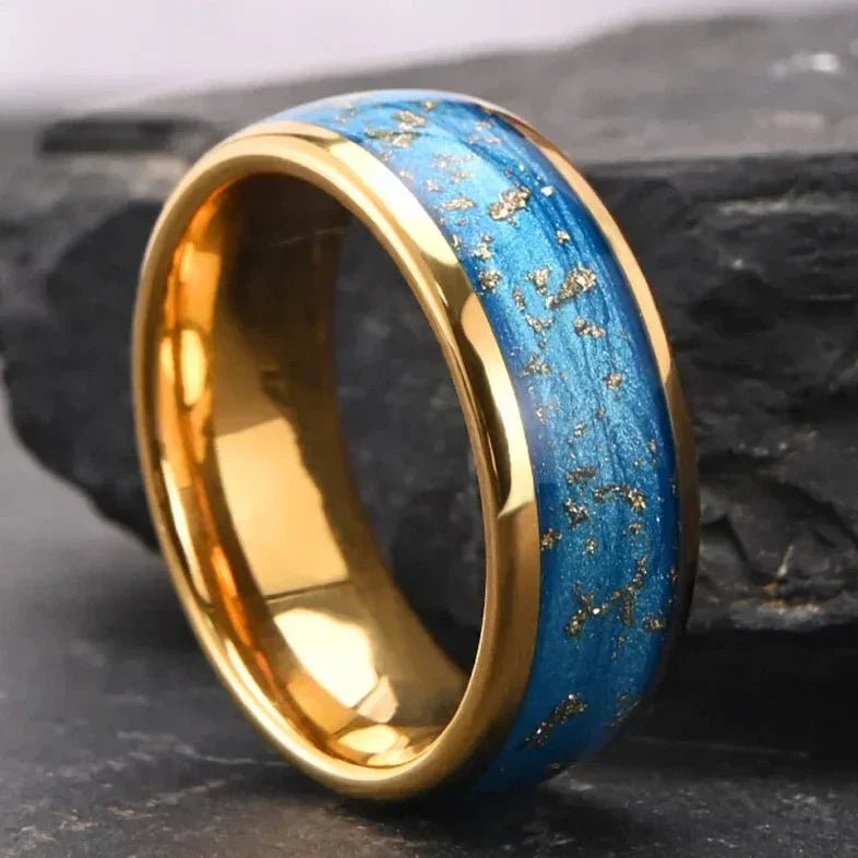 Azure Gold Dust Inlay Ring