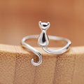 925 Sterling Silver Adjustable Kitten Ring