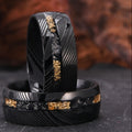Obsidian Gold Rift Ring