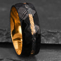 Forged Obsidian Gold Vein Ring