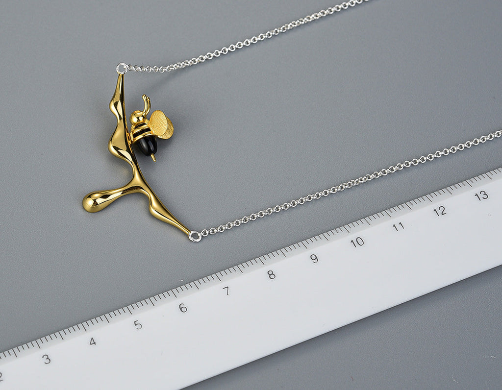 Dripping Honey & Bee Necklace