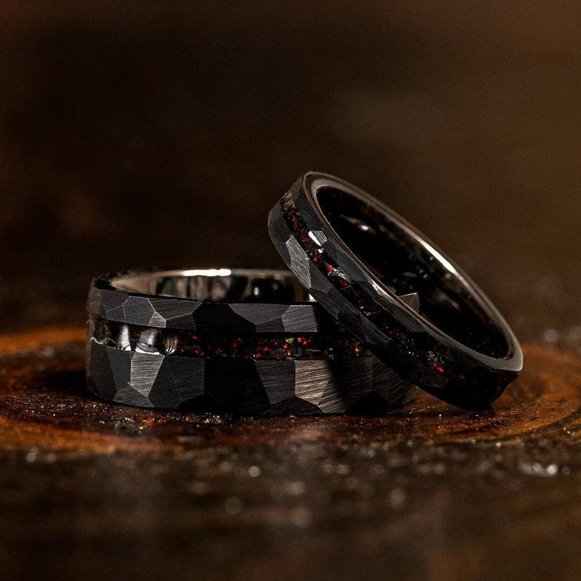 Crimson Facet Obsidian Ring