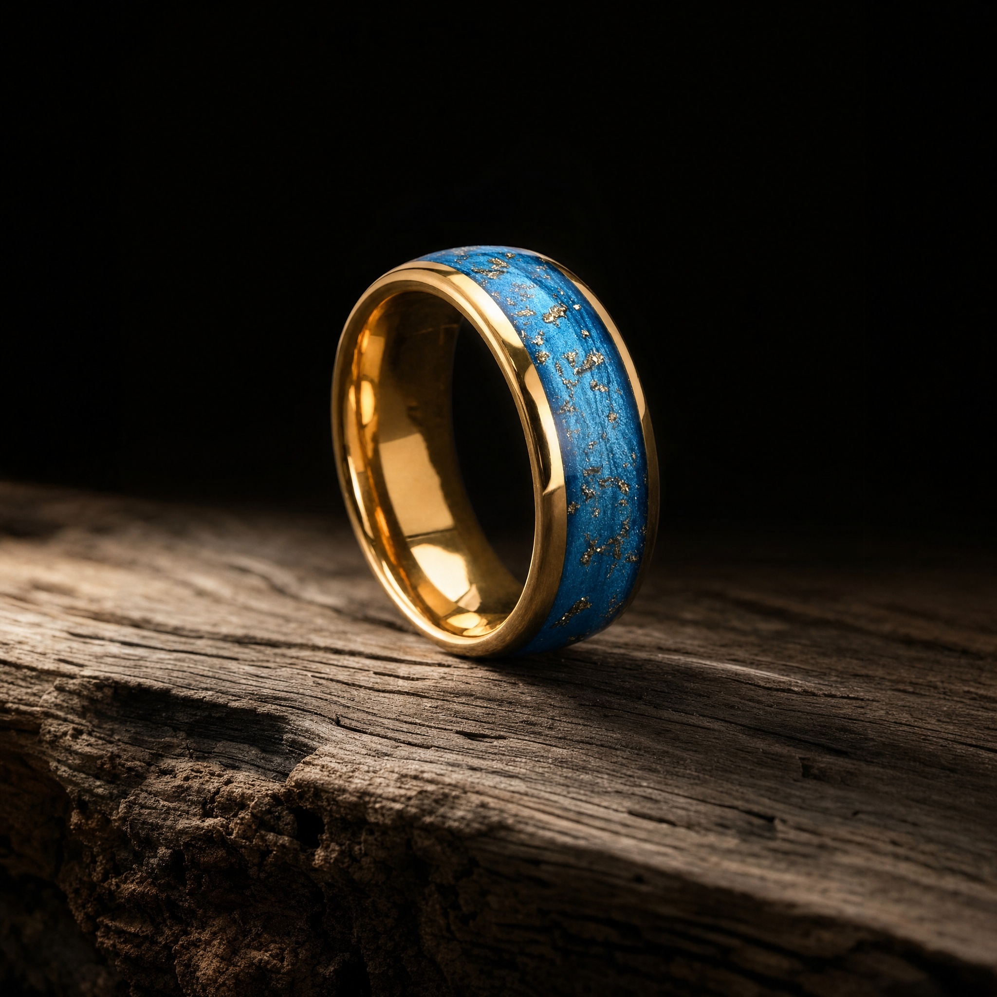 Azure Gold Dust Inlay Ring
