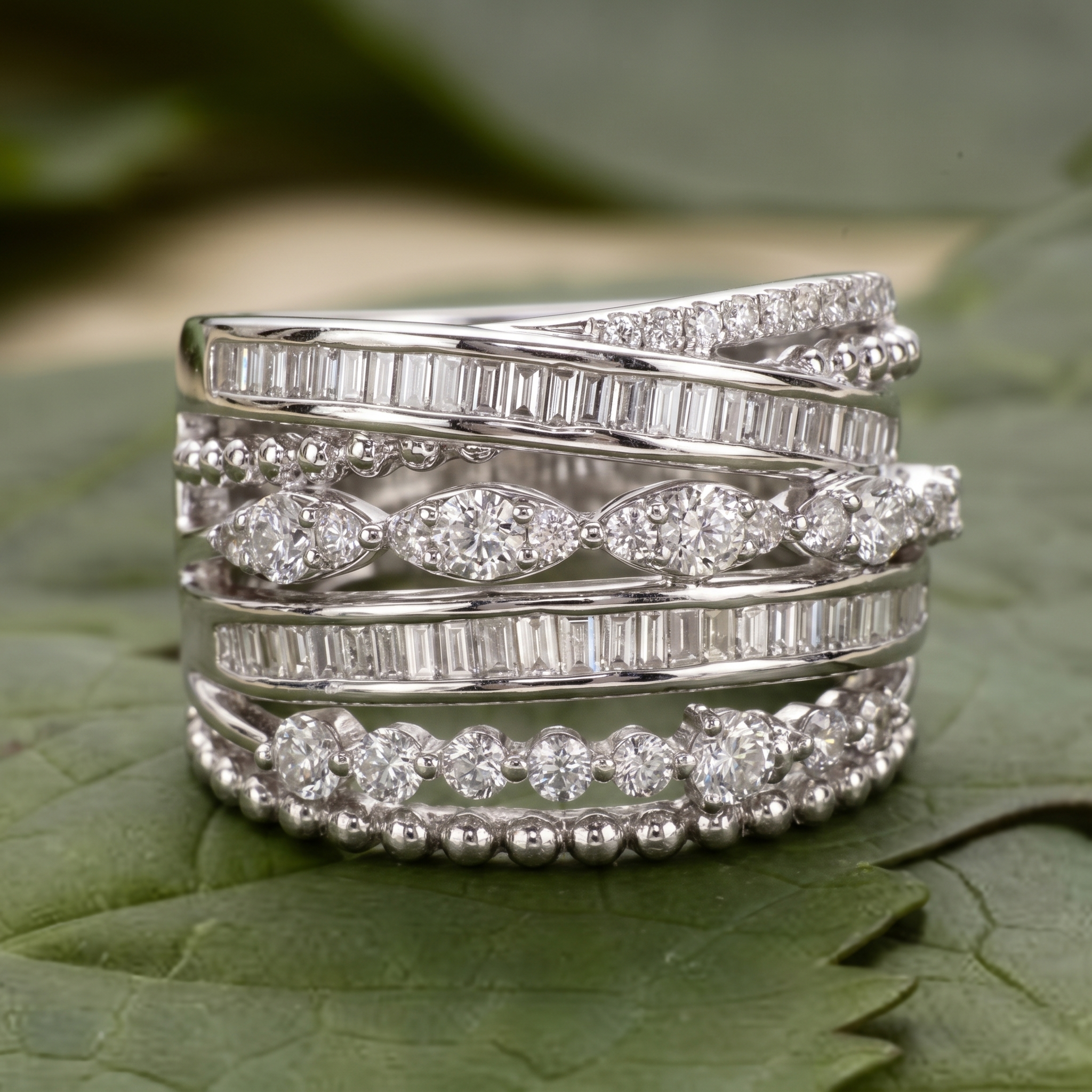 Vintage Layered Zirconia Ring