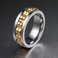 Dual Tone Chain Ridge Ring