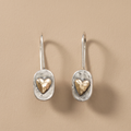 Vintage Gold Inlaid Heart Earrings