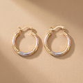 Vintage Round Hoop Gold Silver and Rose Earrings