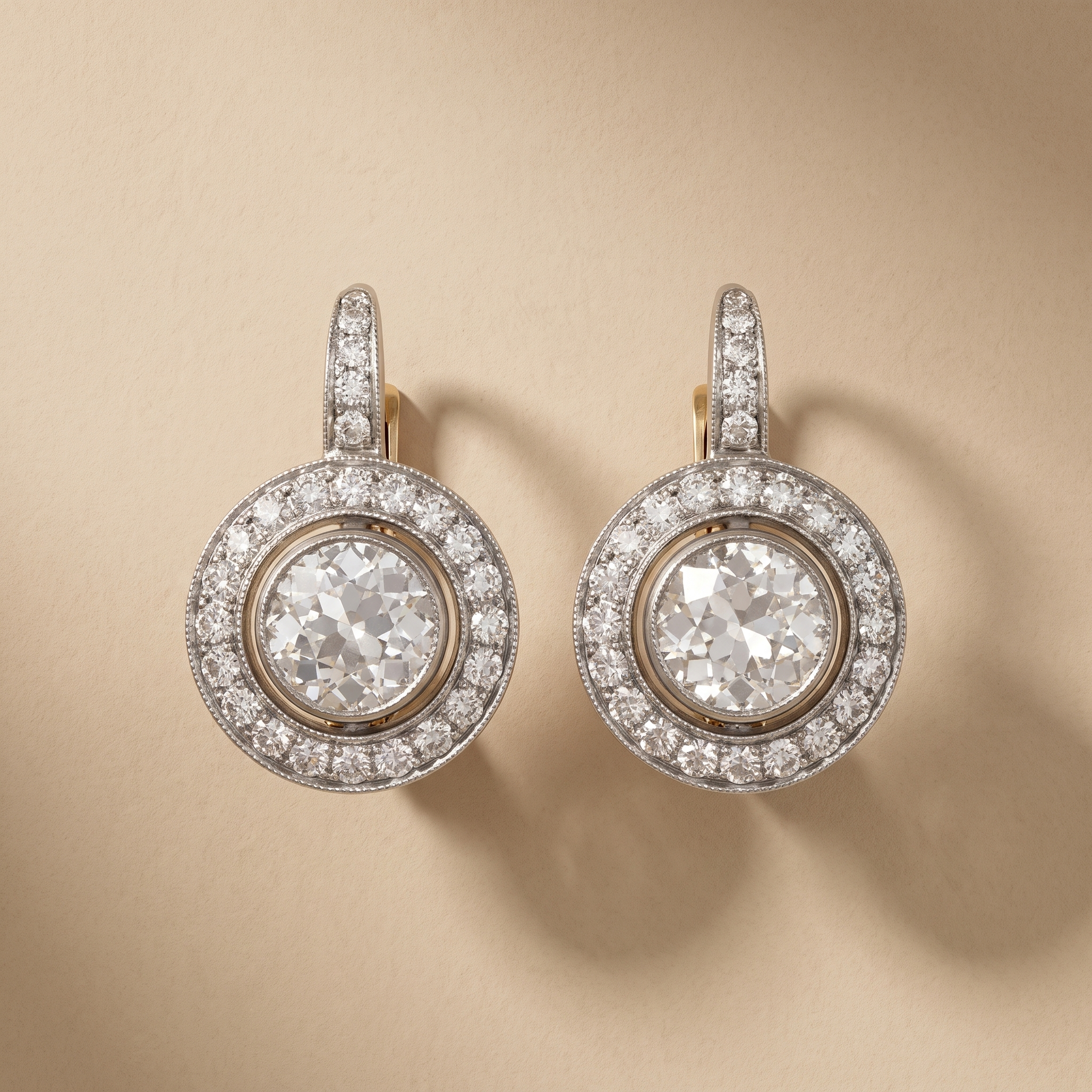 Vintage Gold & Silver Crystal Earrings