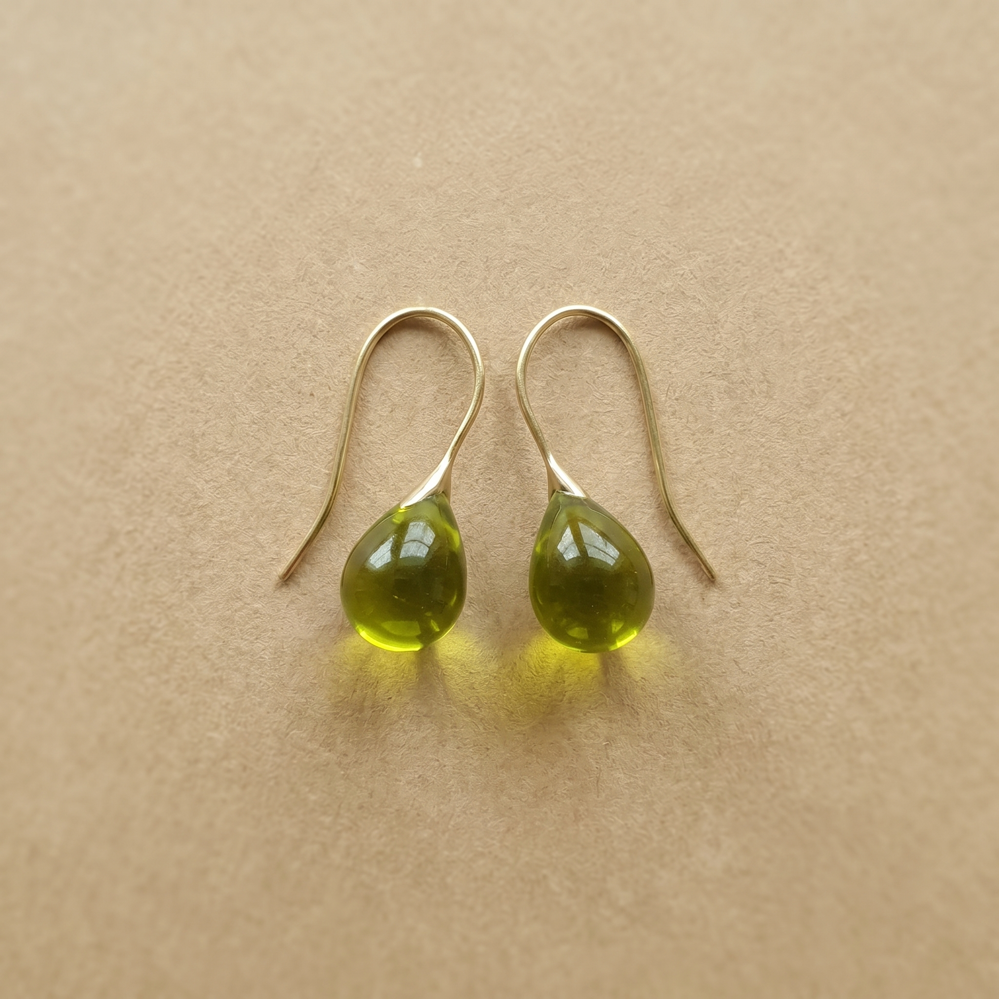 Vintage Olive Drops Crystal Earrings