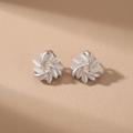 White Opal Floral Earrings