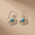 Boho Saturn Earrings Turquoise and Gold