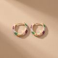 Chic Golden Enamel Earrings