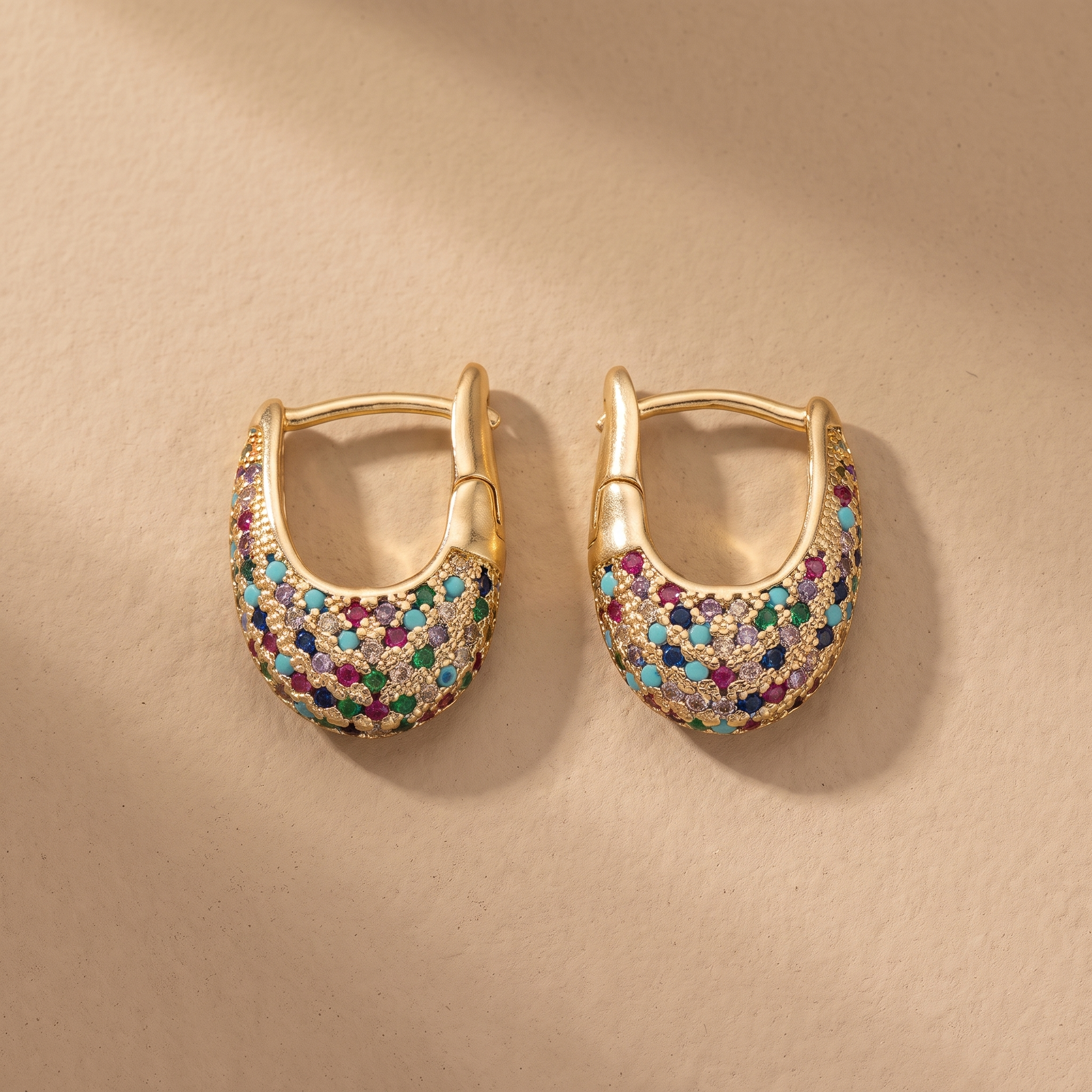 Chic Colorful Crystal Inlay Earrings