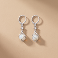 White Opal Dangle Earrings