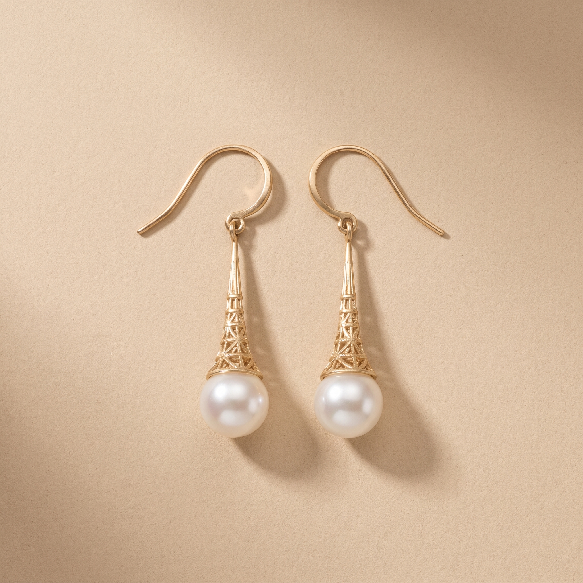 Gold Vintage Pearl Earrings