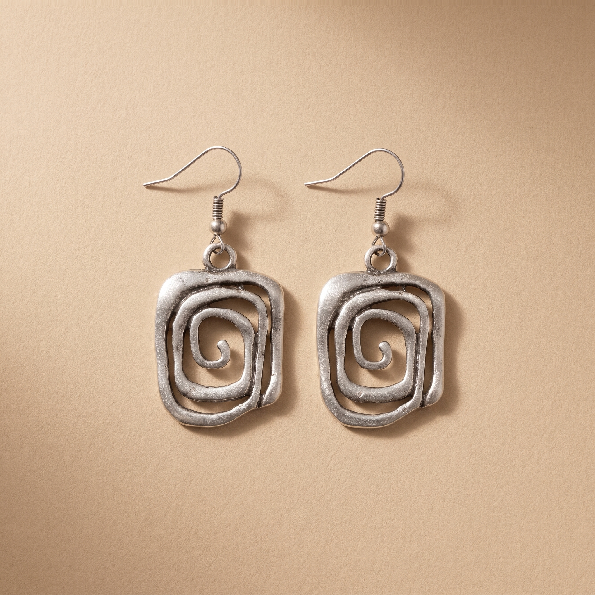 Vintage Spiral Silver Earrings