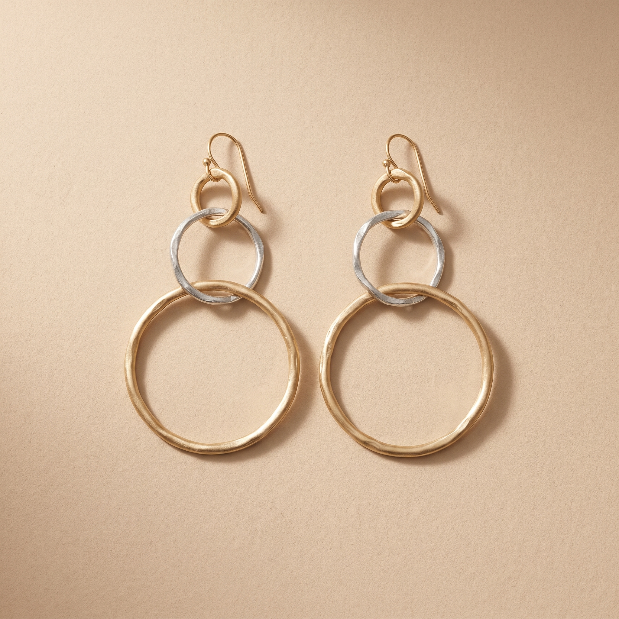 Vintage Gold and Silver Hoop Earrings
