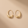 Oval Hoop Gold and Silver Earrings