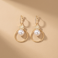 Earrings with Cultured Pearls and Embezzled Balls
