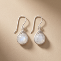 Silver Moonstone Drop Earrings