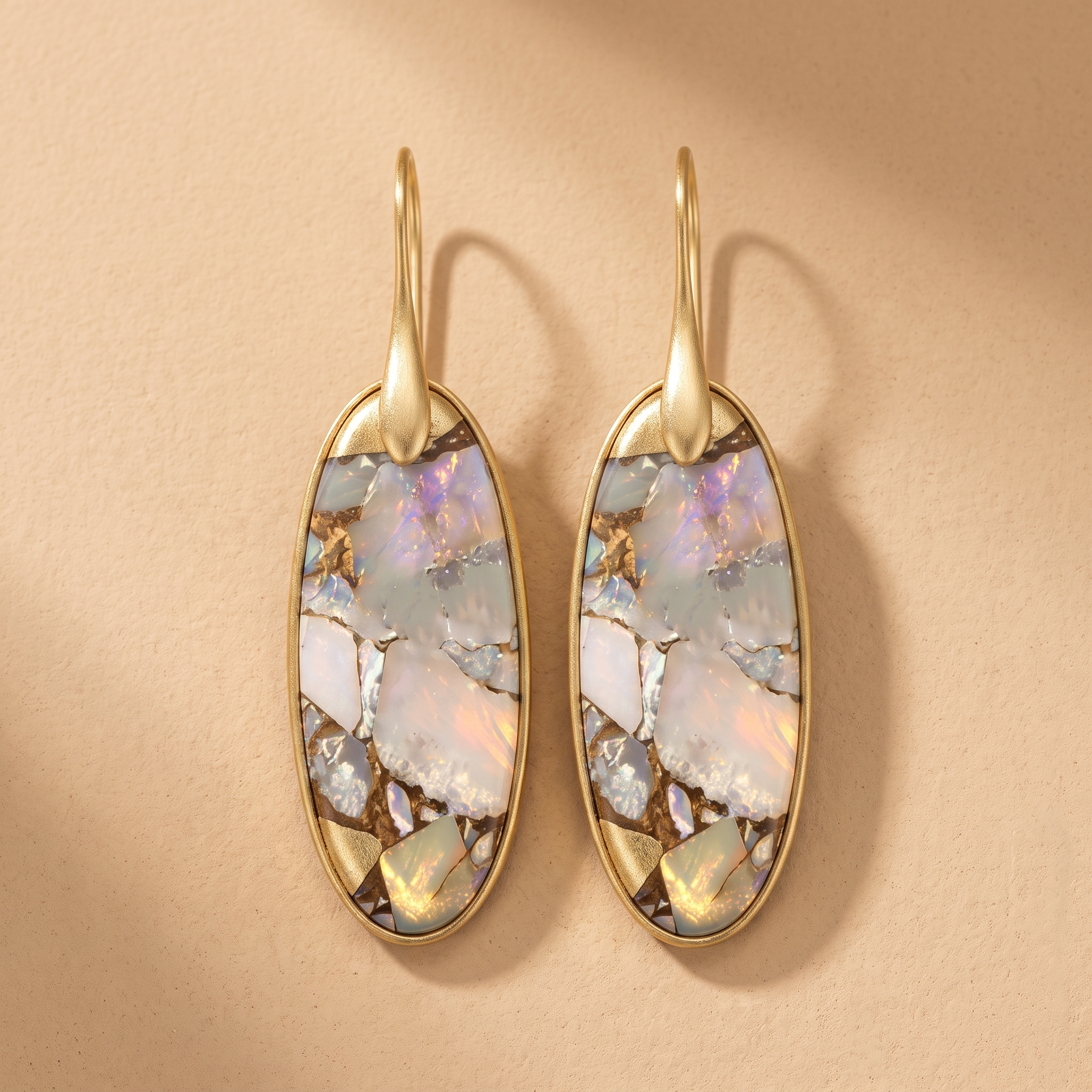 Oval Vintage Stone Earrings