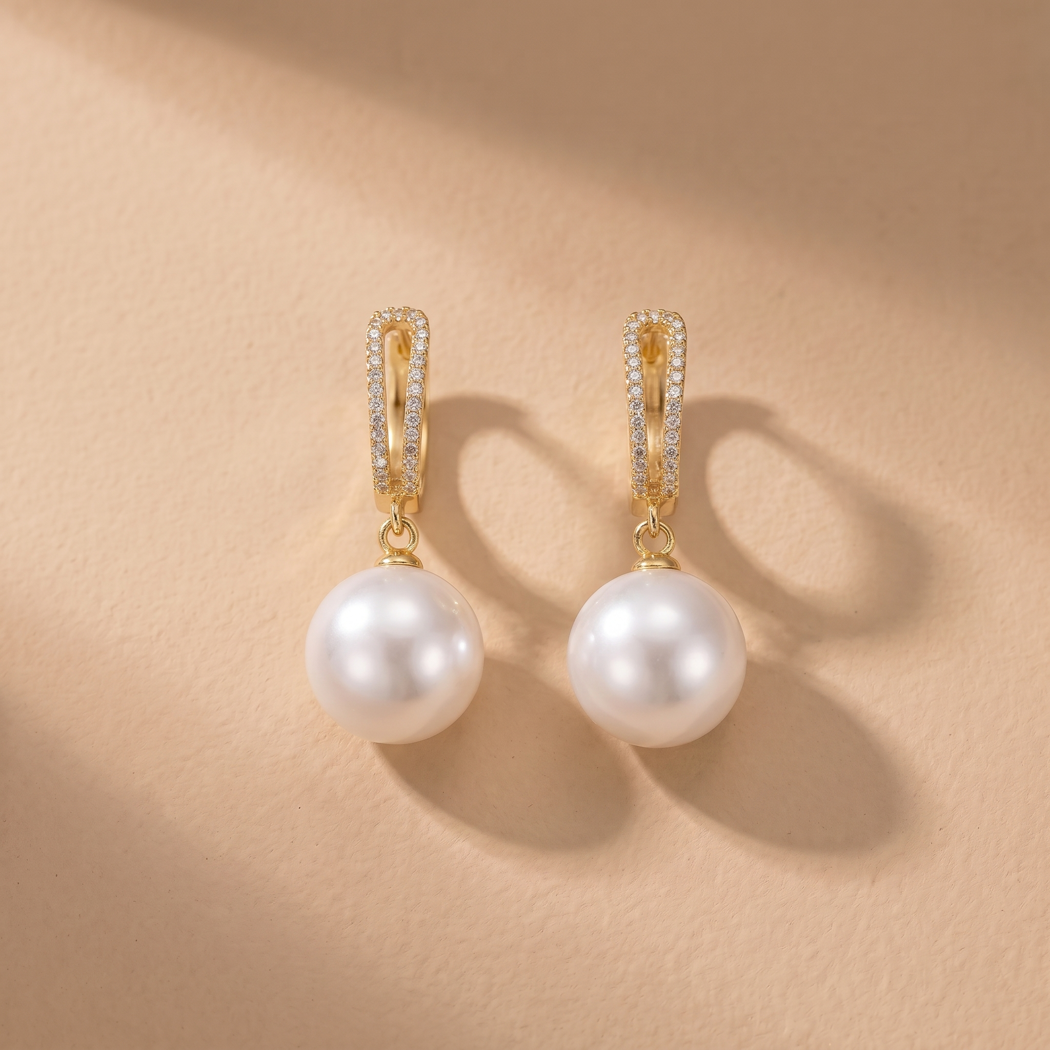 Elegant Pearl and Zirconia Earrings