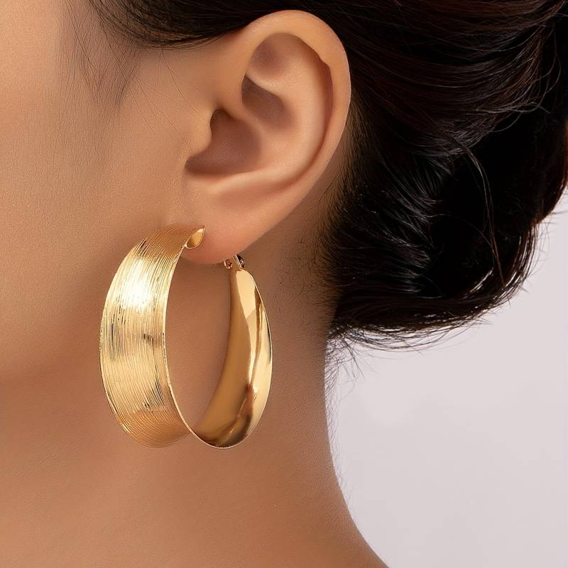Vintage Golden Hollow Hoops